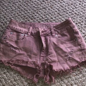 Beautiful mauve color denim shorts